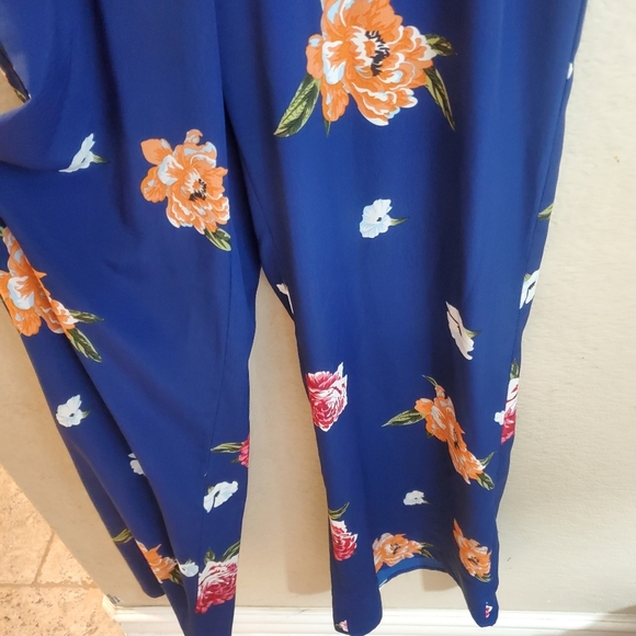 Tillys Blue Floral Boho Peasant Jumpsuit - Picture 2 of 5